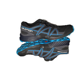 Salomon Speedcross Trail Running Shoes Black Blue Men’s 4 Women’s 5.5